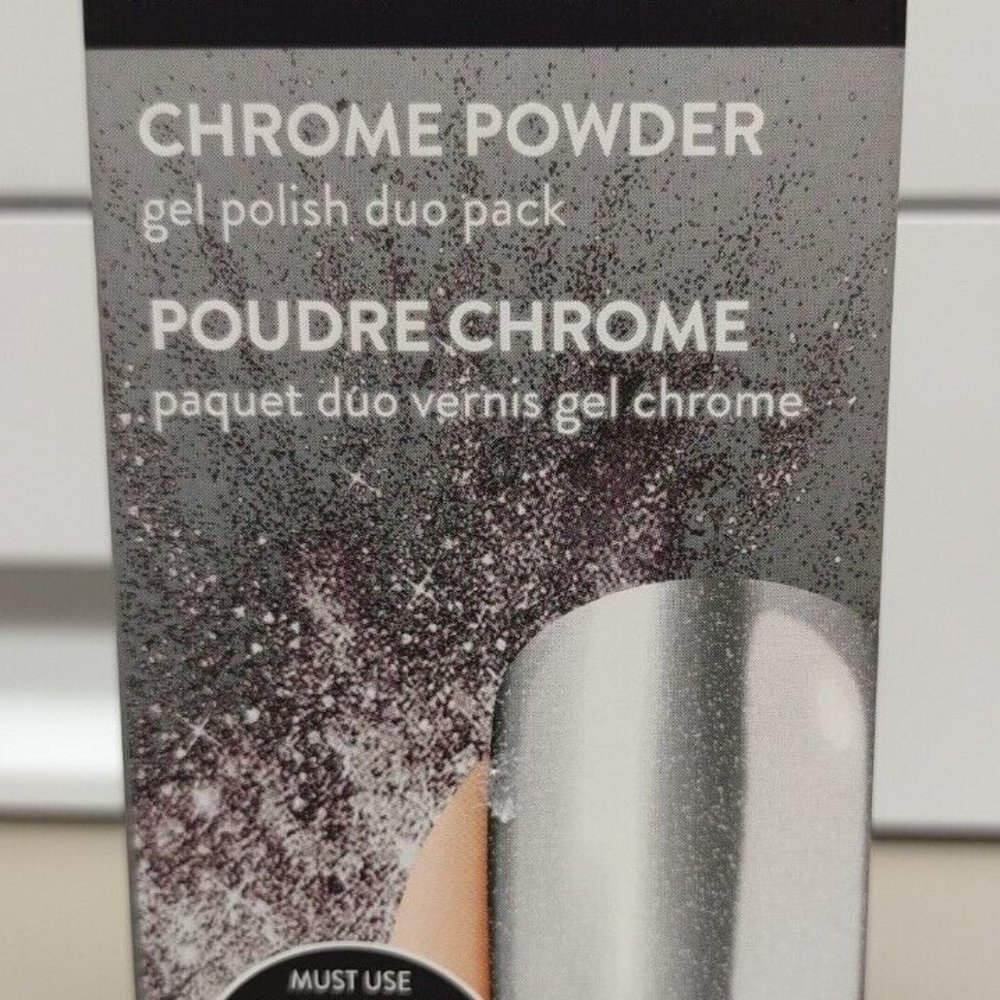 Sensationail Chrome Gel Polish Silver top coat and powder New